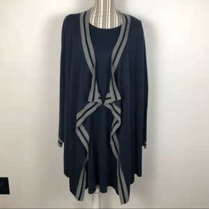 NWT Harper Rose sz 18 blue gray knit dress cardig.